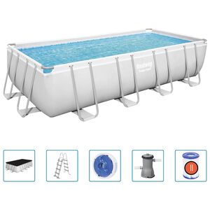 Bestway Power Steel swimmingpool 488x244x122 cm rektangul&aelig;r