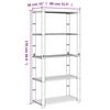 vidaXL opbevaringsreol 5 hylder 80x38x170 cm massivt fyrretræ grå