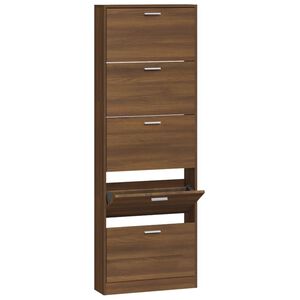 vidaXL skoskab 59x17x169 cm konstrueret tr&aelig; brun egetr&aelig;sfarve