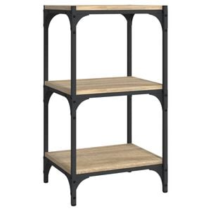 vidaXL bogreol 40x33x70,5 cm konstrueret tr&aelig; og st&aring;l sonoma-eg