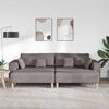 vidaXL Sofa med pude 3 pcs Gr&aring;brun Stof