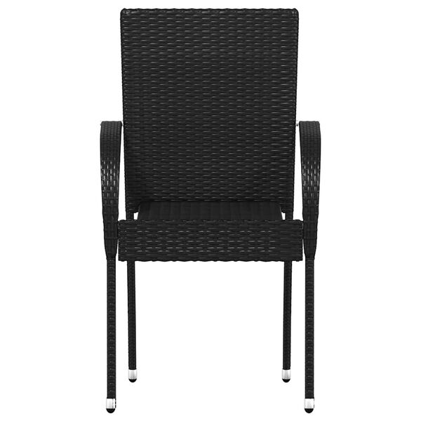 vidaXL havestole 4 stk. stabelbare polyrattan sort