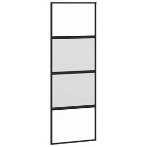 vidaXL skyded&oslash;r 76x205 cm h&aelig;rdet glas og aluminium sort