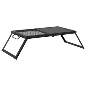 vidaXL Foldbart Camping Grill 31,5 x 26,5 x 4 cm Legeret St&aring;l Sort