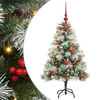 vidaXL Kunstigt juletr&aelig; Gr&oslash;n og hvid 120 cm PVC og metal og plast
