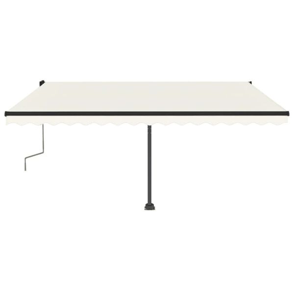 vidaXL markise m. LED-lys 400x350 cm manuel betjening cremefarvet