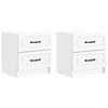 vidaXL Natskab 2 pcs Hvid h&oslash;jglans 43 x 34,5 x 44,5 cm Konstrueret tr&aelig;