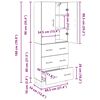 vidaXL Highboard med skuffe 2 pcs Artisan Egetr&aelig; 69,5 x 34 x 180 cm