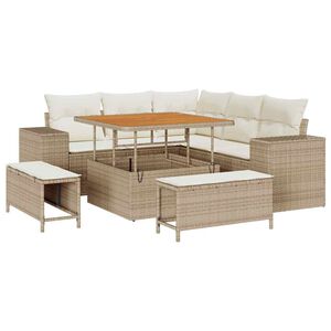 vidaXL Havesofa S&aelig;t 8 stk. Beige polyrattan