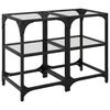 vidaXL sofaborde 2 stk. med transparent glastop 30x30x45 cm st&aring;l