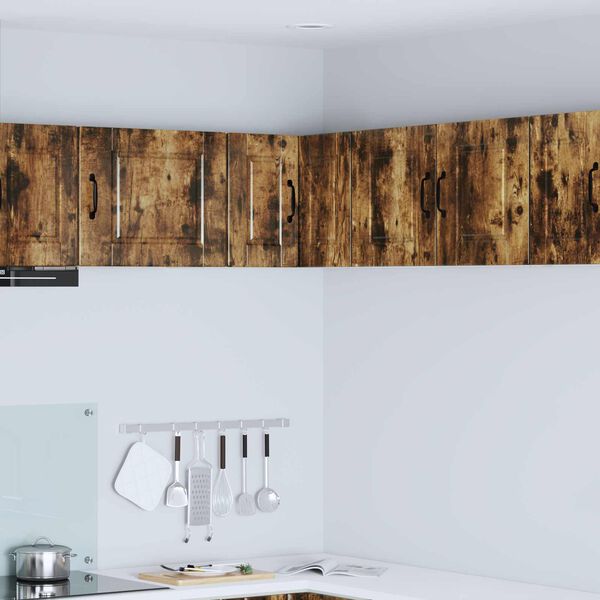 vidaXL K&oslash;kkenskab med hylde R&oslash;get eg 57 x 57 x 40 cm Konstrueret tr&aelig;