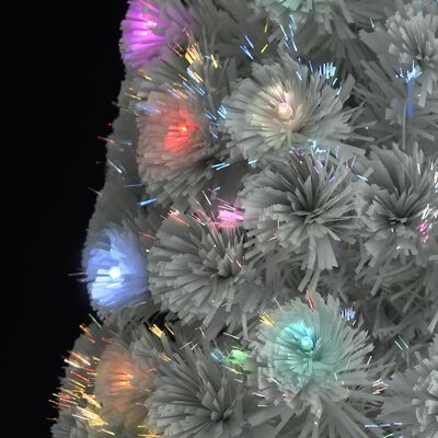 vidaXL kunstigt juletræ med lys 210 cm fiberoptisk hvid