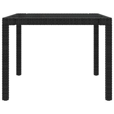 vidaXL udendørs spisebordssæt 9 dele med hynder polyrattan sort