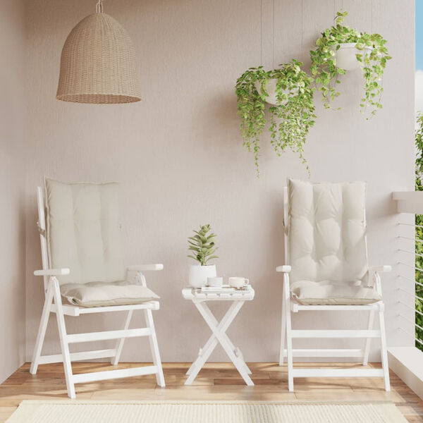 vidaXL stolehynder m. høj ryg 2 stk. oxfordstof cremefarvet