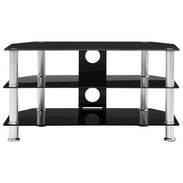 vidaXL tv-skab 75x40x40 cm hærdet glas sort