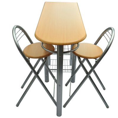 vidaXL morgenmadsbar/bord- og stolesæt træ