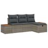 vidaXL Havesofa S&aelig;t 4 stk. Gr&aring; polyrattan