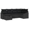 vidaXL Sofa S&aelig;t 6 stk. Sort polyrattan