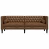 vidaXL 3-personers Chesterfield-sofa med puder imiteret ruskind brun