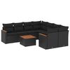 vidaXL Patio Sofa Set 9-personers Black