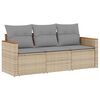 vidaXL spisebordss&aelig;t til haven 3 dele med hynder polyrattan beige