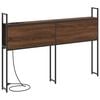 vidaXL Opbevaringshovedgavl med Opladningsstation Brun eg 120 cm