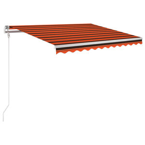 vidaXL markise m. LED + vindsensor 350x250 cm automatisk orange/brun