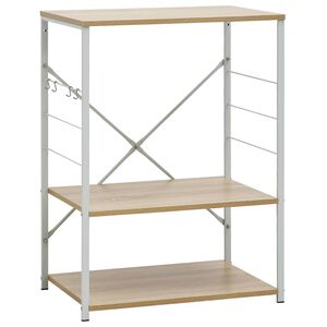 vidaXL skab til mikrob&oslash;lgeovn 60x39,6x79,5 cm konstrueret tr&aelig; hvid/eg