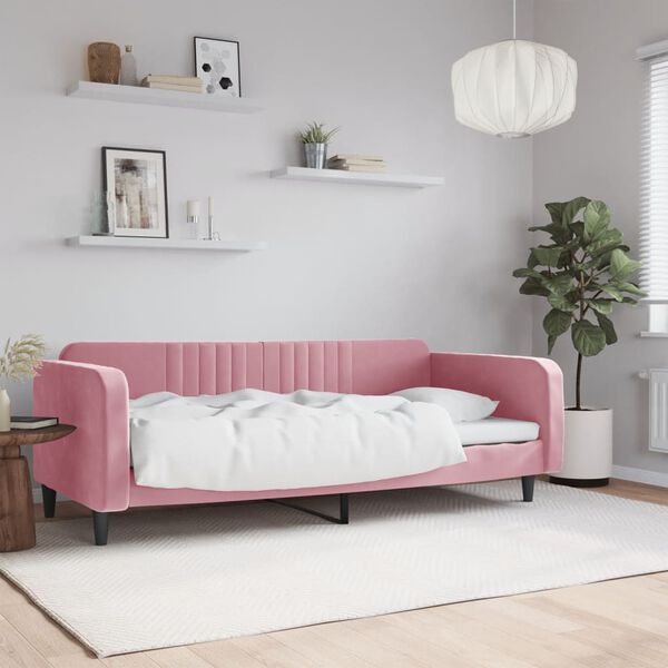 vidaXL daybed 90x200 cm velour pink