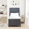 vidaXL Box spring seng med madras med LED M&oslash;rkegr&aring; 80 x 200 cm Fl&oslash;jl