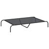 vidaXL forh&oslash;jet hundeseng 130x80x20 cm textilene og st&aring;l sort