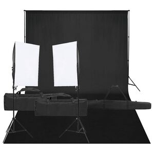 vidaXL fotostudies&aelig;t med lampes&aelig;t og baggrund