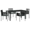 vidaXL Have Spisebordss&aelig;t 5 pcs Sort PE Rattan