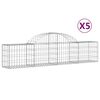 vidaXL buede gabionkurve 5 stk. 200x30x40/60 cm galvaniseret jern