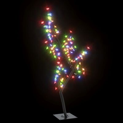 vidaXL juletræ 120 cm 128 LED'er kirsebærblomst farverigt lys