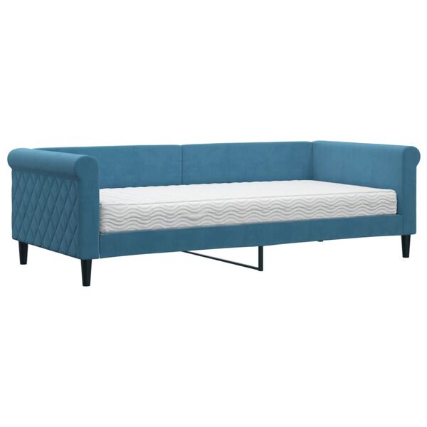 vidaXL daybed med madras 90x200 cm velour bl&aring;