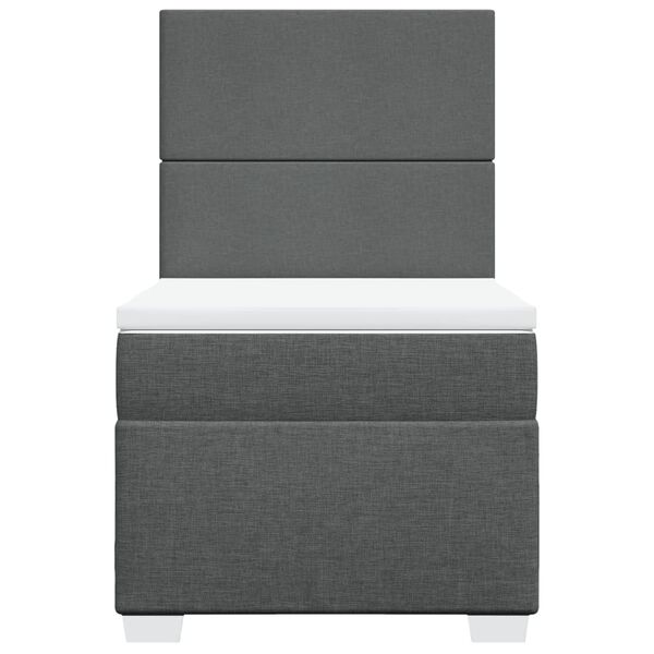 vidaXL kontinentalseng med madras 80x200 cm stof m&oslash;rkegr&aring;