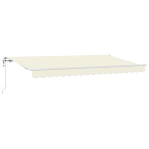 vidaXL Udtr&aelig;kkelig markise Creme 350 x 200 cm Stof