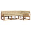 vidaXL Udend&oslash;rs sofagruppe med pude 4 pcs Naturlig og Beige