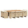 vidaXL spisebordss&aelig;t til haven 13 dele med hynder polyrattan beige