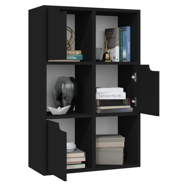 vidaXL bogreol 60x27,5x88 cm konstrueret tr&aelig; sort