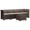 vidaXL 4-personers have-sofa med puder i rattan-look PP Brun
