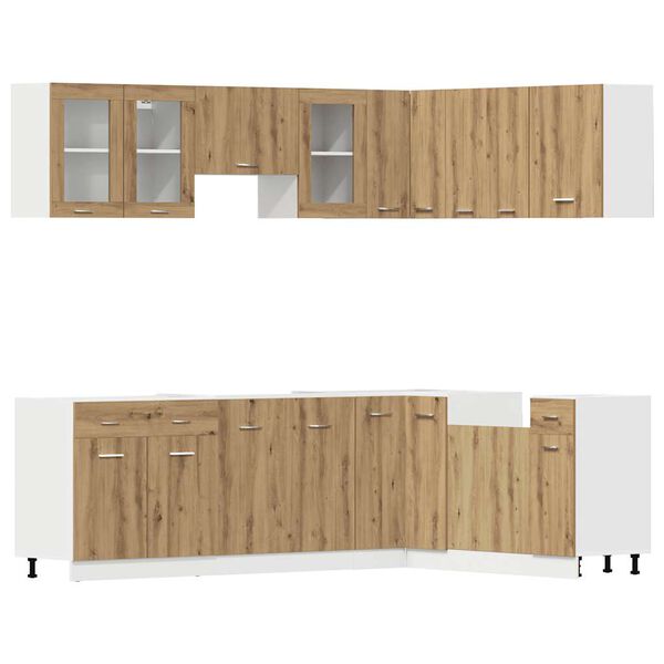 vidaXL 11-delt k&oslash;kkenskabss&aelig;t "Lyon" h&aring;ndlavet eg konstrueret tr&aelig;