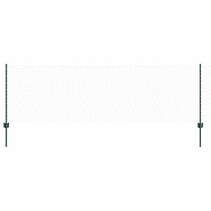 vidaXL Sekskantet hegn med stolpe 100 x 0,8 m PVC-belagt st&aring;l Gr&oslash;n