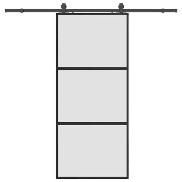 vidaXL skyded&oslash;r med hardwares&aelig;t 90x205 cm h&aelig;rdet glas sort