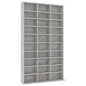 vidaXL cd-reol 102x16x177,5 cm konstrueret tr&aelig; betongr&aring;