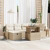 vidaXL Havesofa Sæt 7 pcs Beige polyrattan