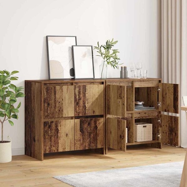 vidaXL Sideboards 2 pcs Gammelt tr&aelig; 70 x 41 x 75 cm Konstrueret tr&aelig;