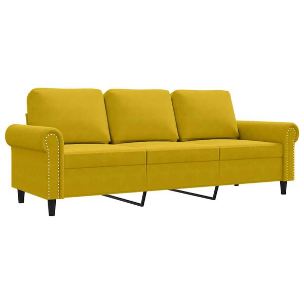 vidaXL 3-personers sofa 180 cm velour gul