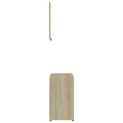 vidaXL møbelsæt til badeværelse konstrueret træ hvid og sonoma-eg